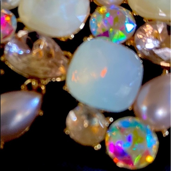 INC Gold Tone Iridescent Stone Statement Necklace - Picture 5 of 6